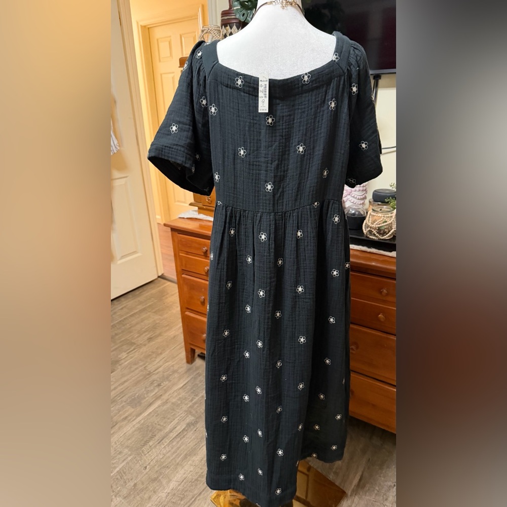 Black Floral boho Midi Dress by Maxwell NWT MSRP $138 - Picture 10 of 13